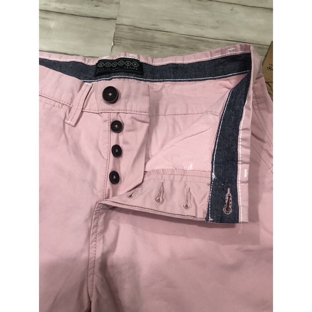 Bonobo Shorts Womens 2 Pink Flat Front Chino Pockets W:26 N35 - Picture 6 of 6